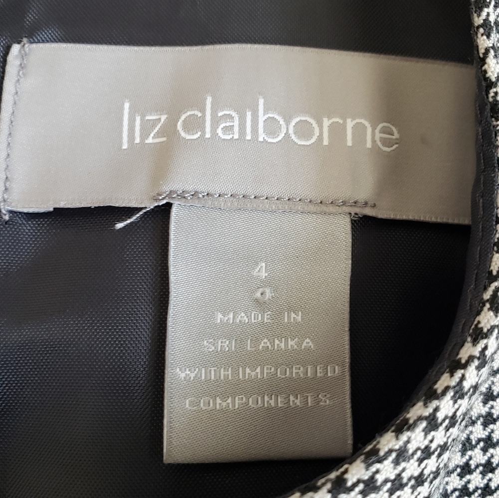 Liz Claiborne Houndstooth Fit & Flare Classic Career Dress Size 4 NWT $149 - Picture 6 of 13
